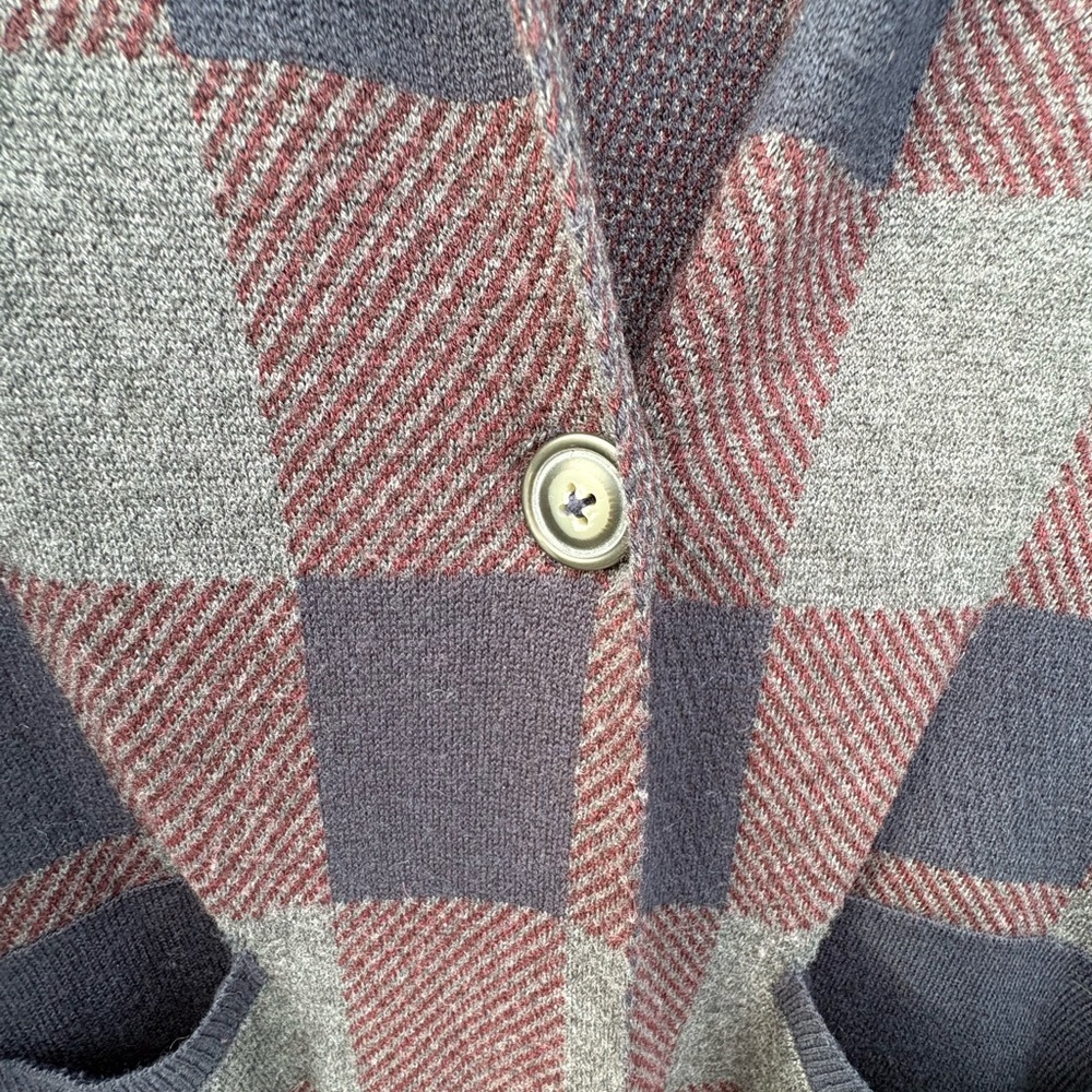 M. RENA Plaid Knit Cardigan Coat | Longline Sweater Jacket - Size Medium